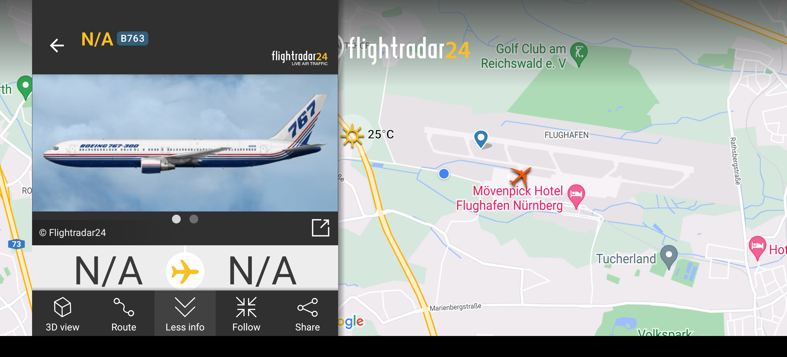 Flighradar24 screenshot