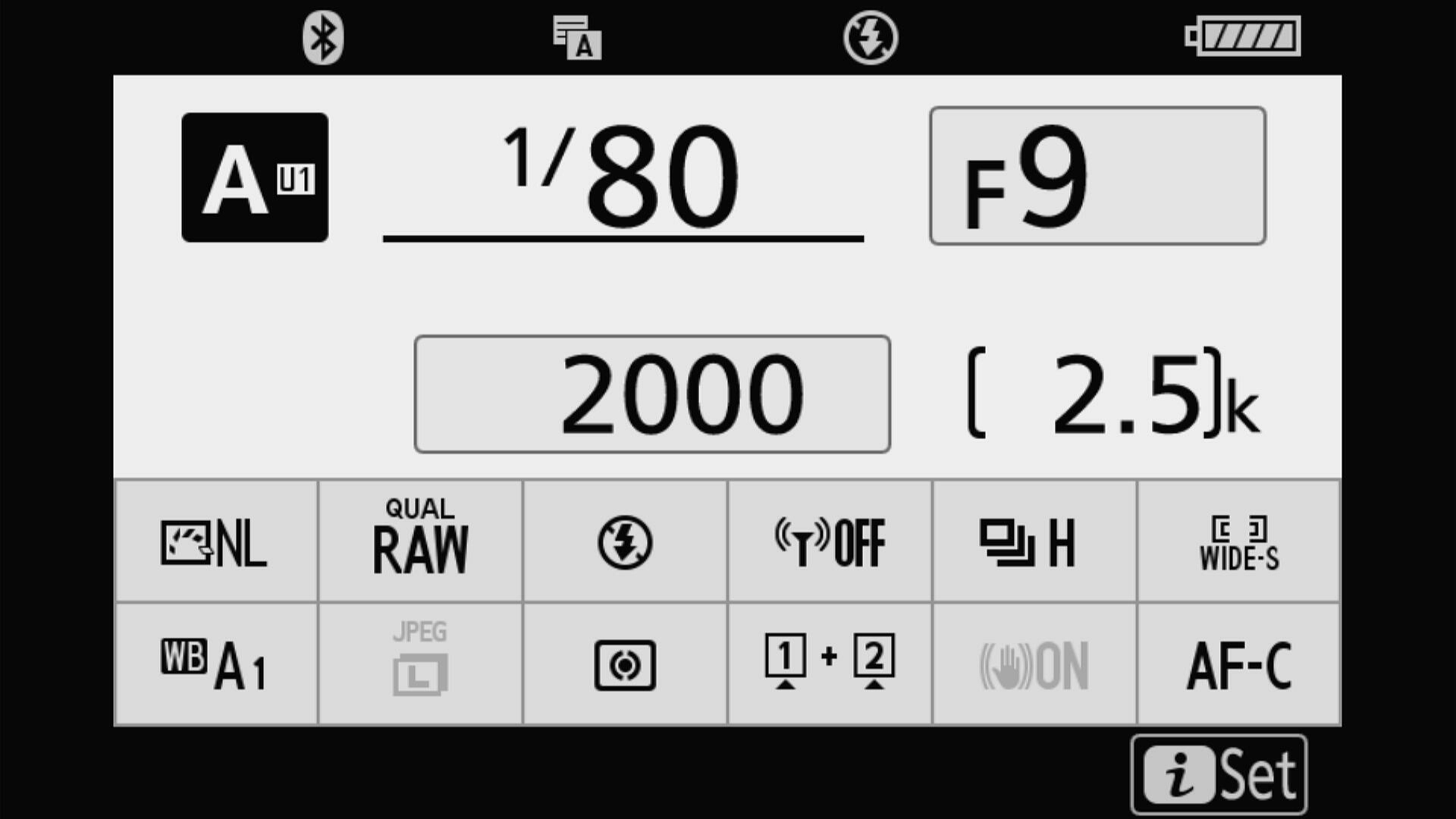 Nikon Z 5 settings screenshot